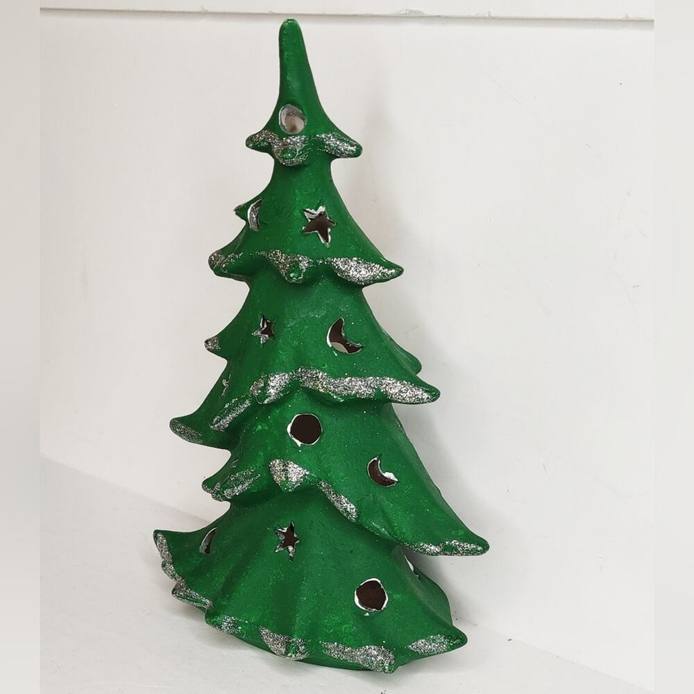 Hermitage Pottery Vintage Green Christmas Tree Tealight Candle Holder 1999 - Picture 6 of 9